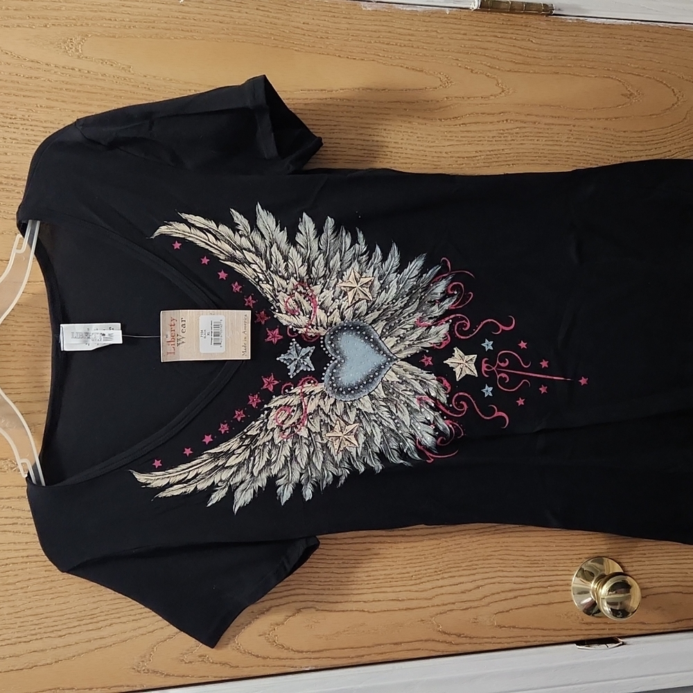 Liberty Wear Vintage wings and stars t-shirt
